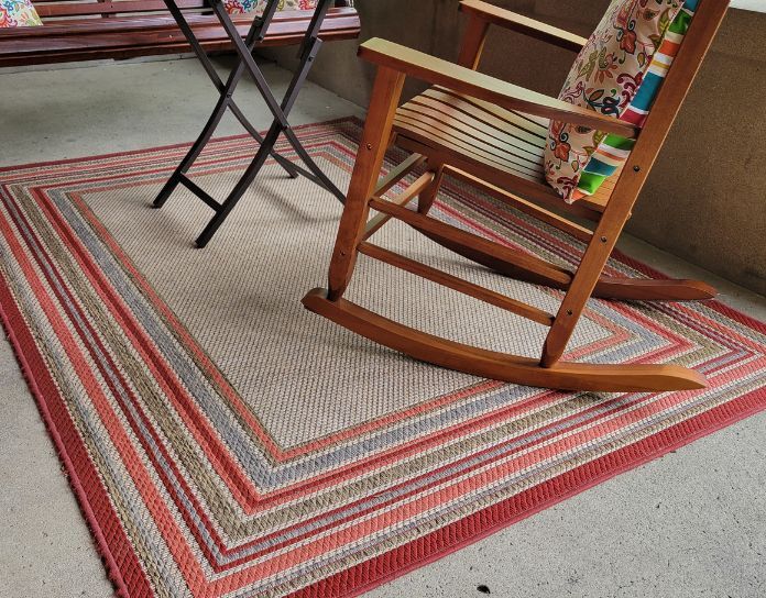 red outdoor porch rug