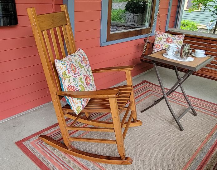 front porch wood rocking chair