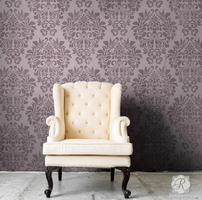 Fabric Damask Wall Stencil