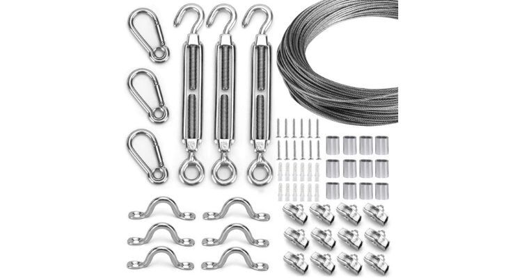 String Light Suspension Kit, Outdoor Light Guide Wire