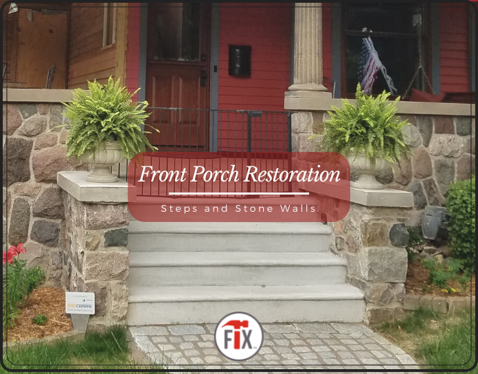 my old house fix blog on concrete steps and stone wall restoration